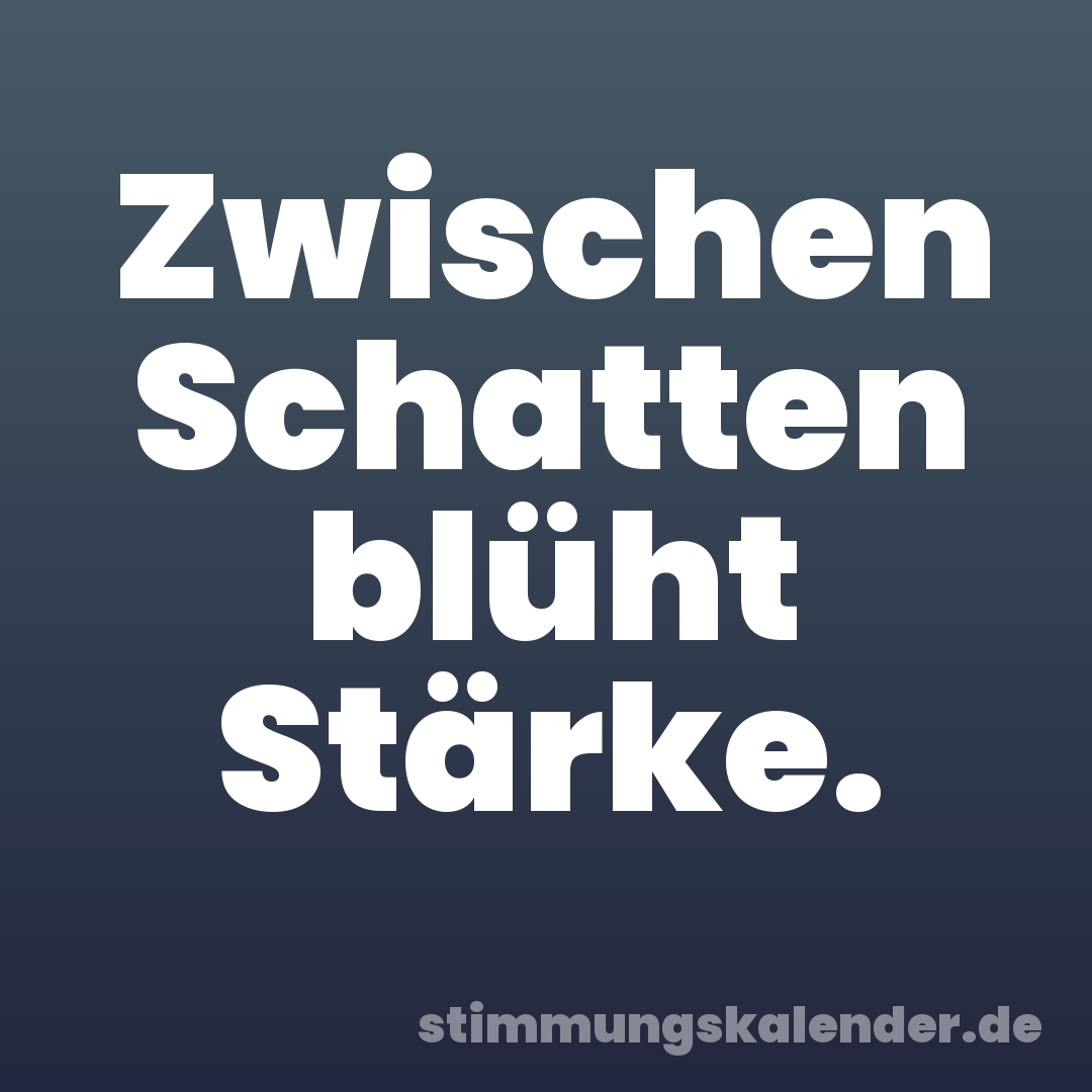 Zwischen Schatten blüht Stärke.
