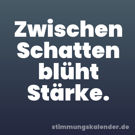 Zwischen Schatten blüht Stärke.