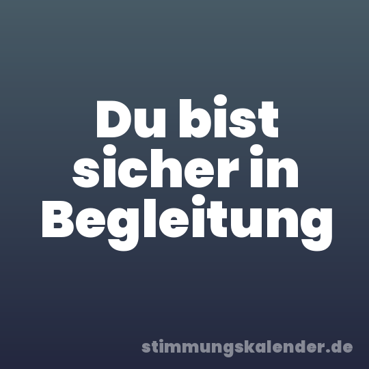 Du bist sicher in Begleitung