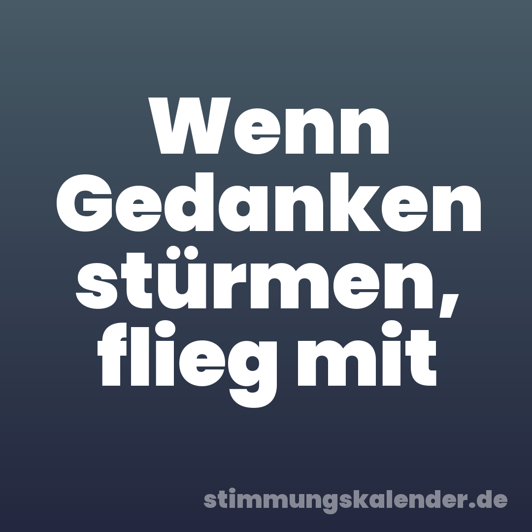 Wenn Gedanken stürmen, flieg mit