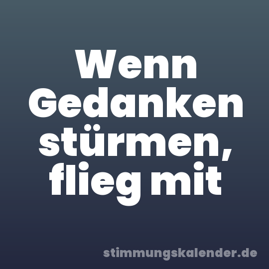 Wenn Gedanken stürmen, flieg mit