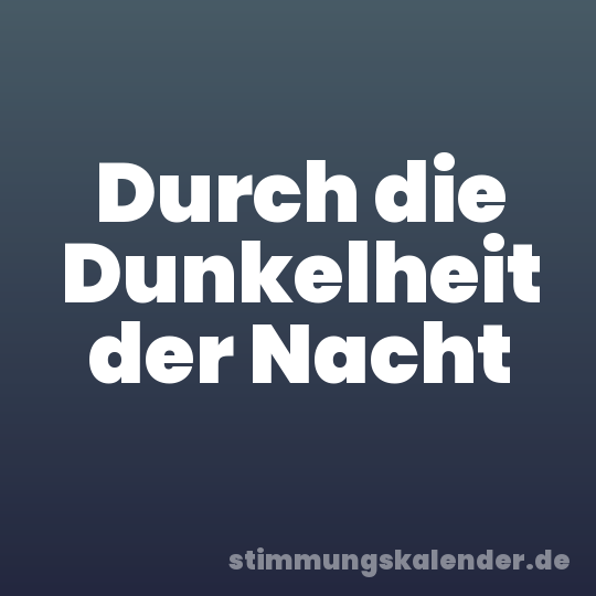 Durch die Dunkelheit der Nacht