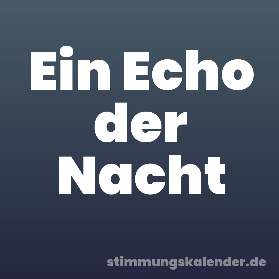 Ein Echo der Nacht
