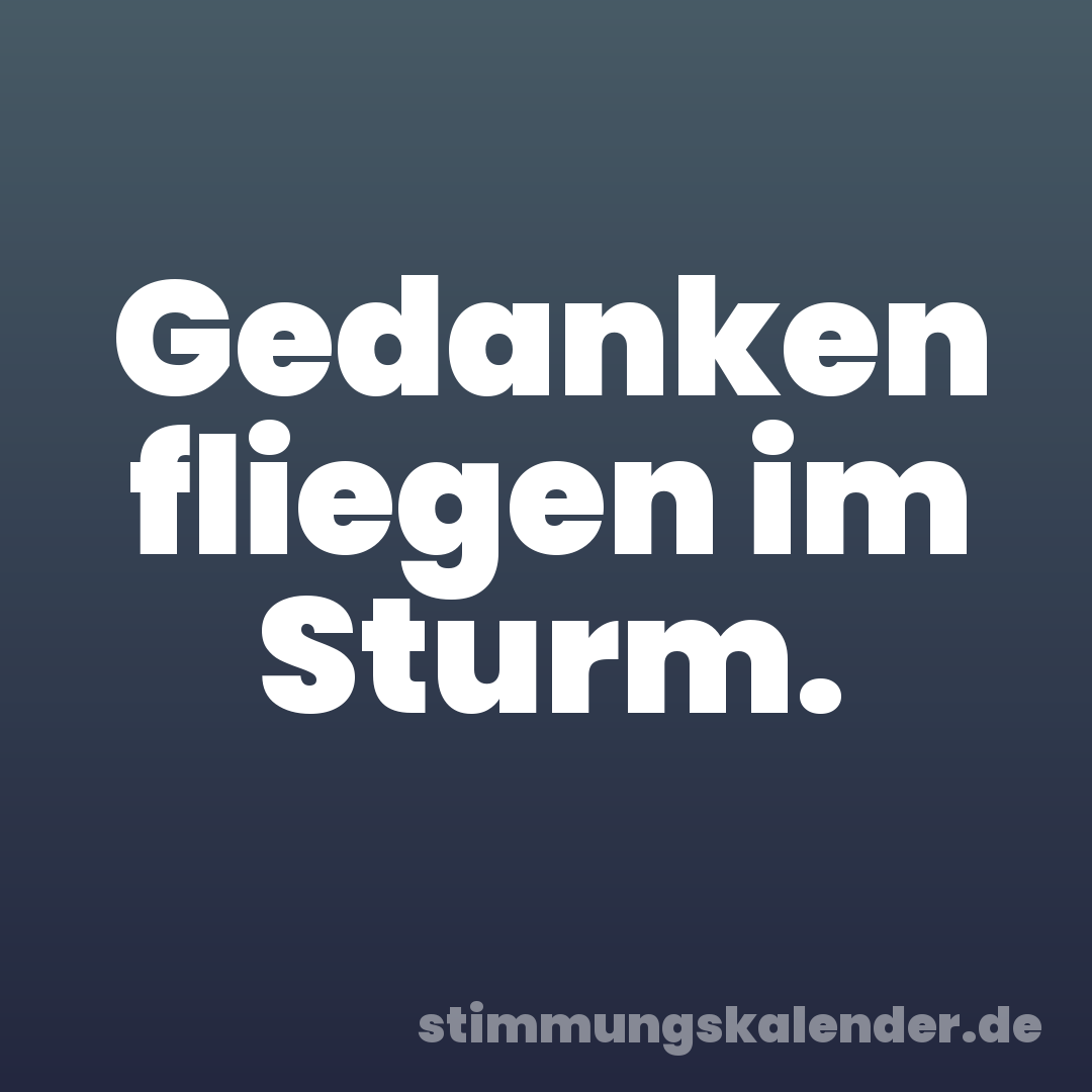 Gedanken fliegen im Sturm.