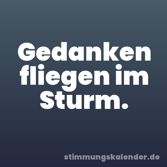 Gedanken fliegen im Sturm.