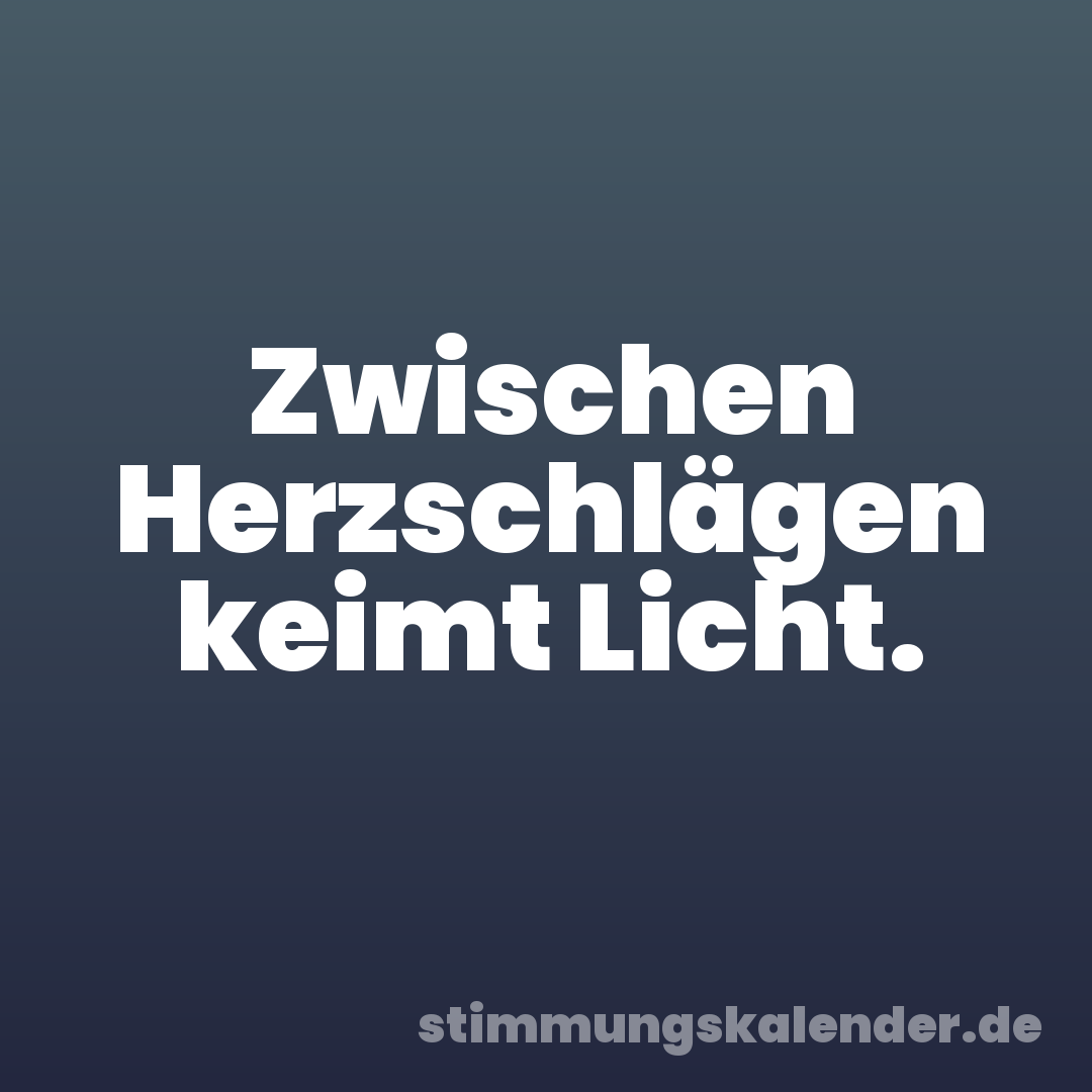 Zwischen Herzschlägen keimt Licht.