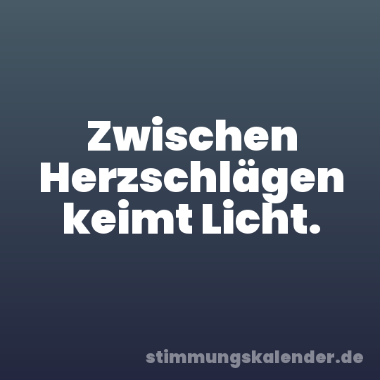 Zwischen Herzschlägen keimt Licht.
