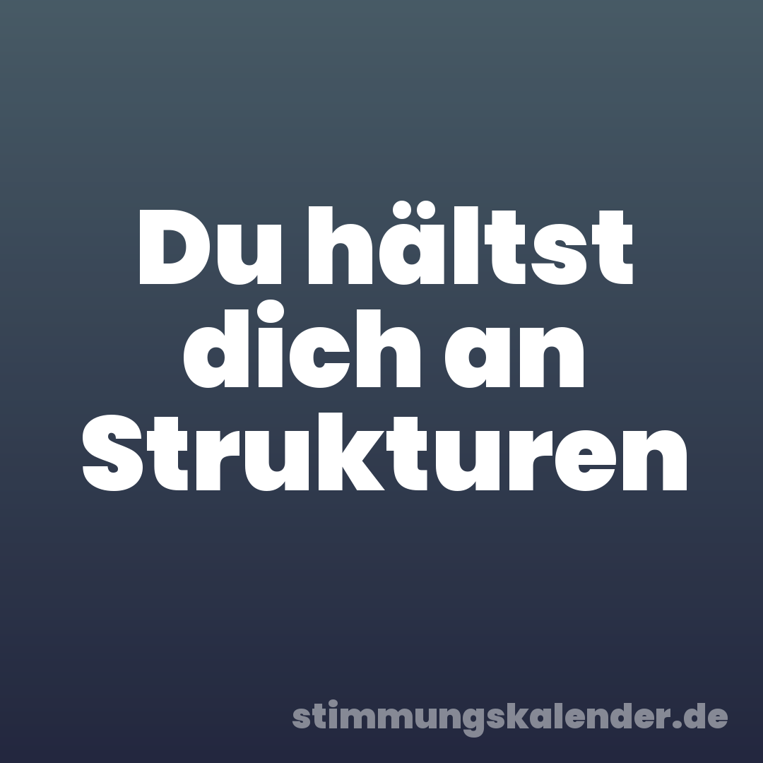 Du hältst dich an Strukturen