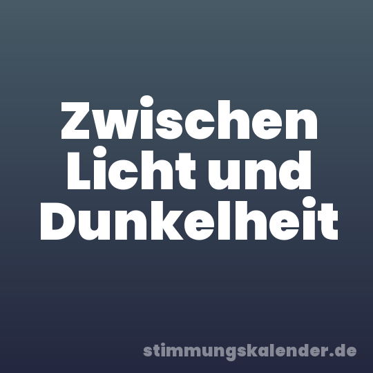 Zwischen Licht und Dunkelheit