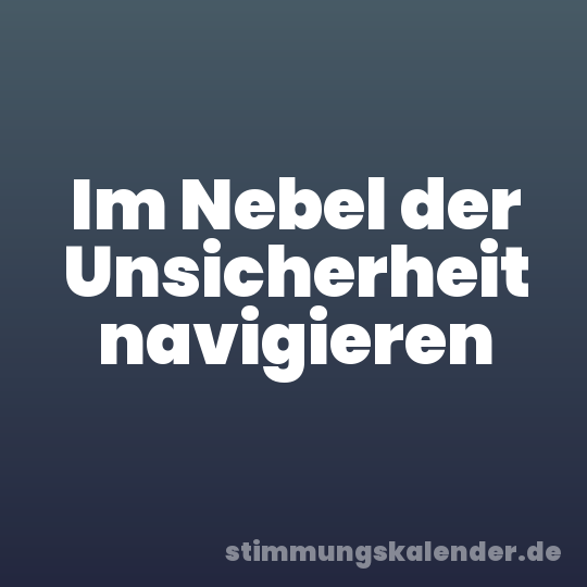 Im Nebel der Unsicherheit navigieren
