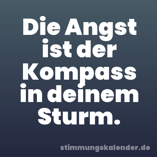 Die Angst ist der Kompass in deinem Sturm.