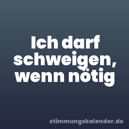 Ich darf schweigen, wenn nötig