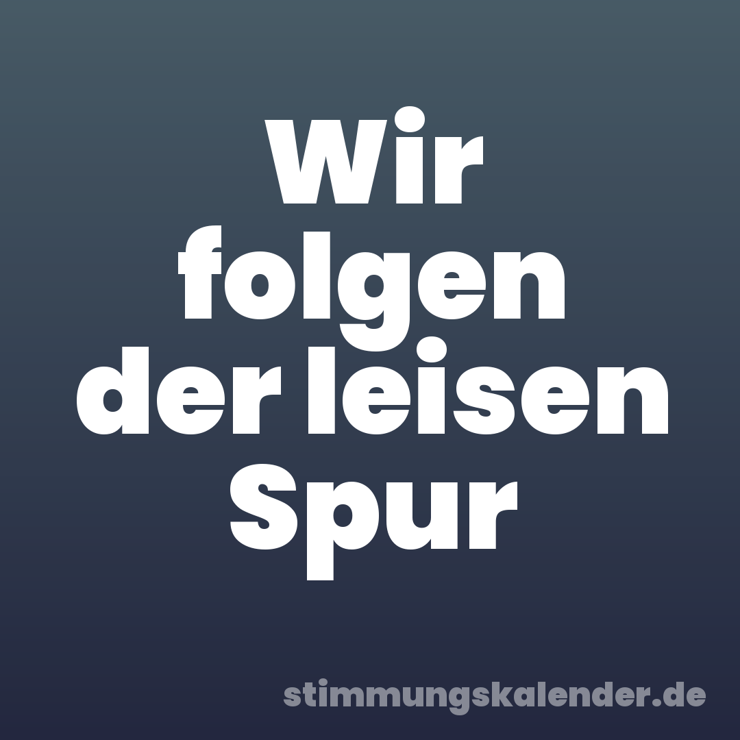 Wir folgen der leisen Spur