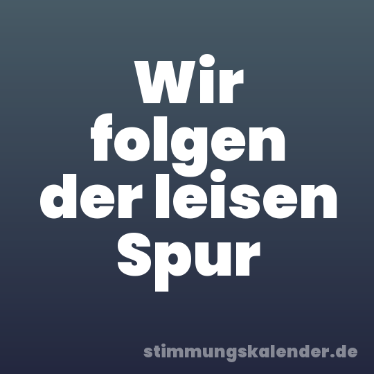 Wir folgen der leisen Spur