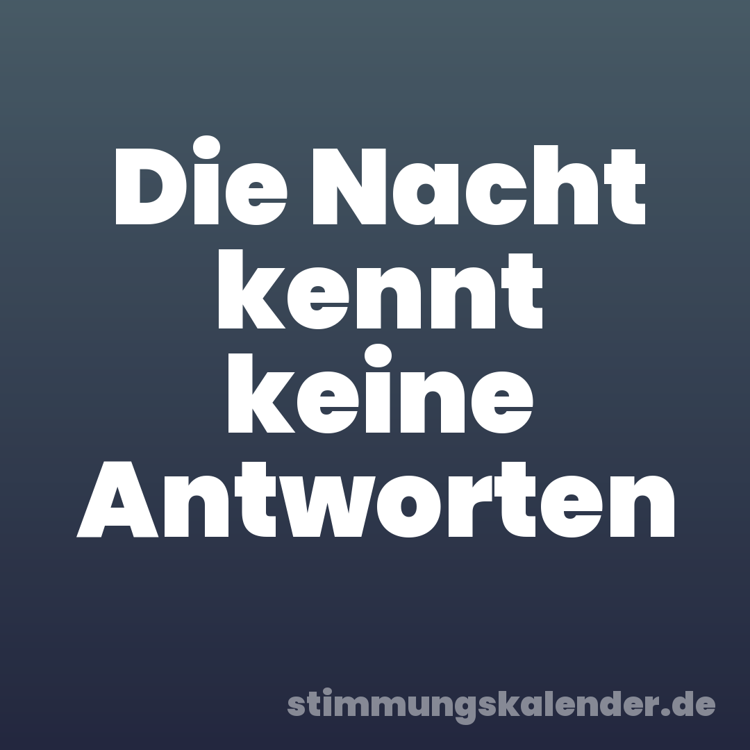 Die Nacht kennt keine Antworten