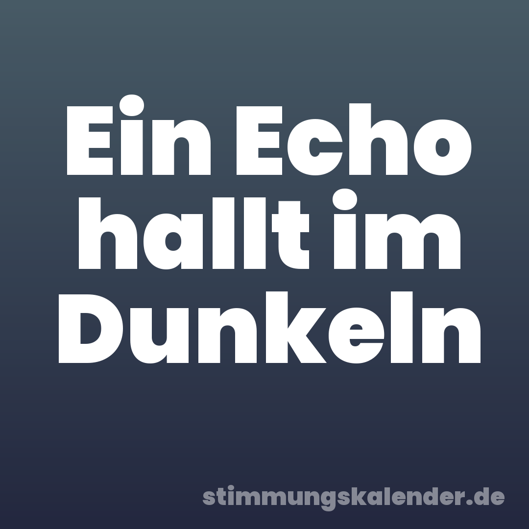 Ein Echo hallt im Dunkeln