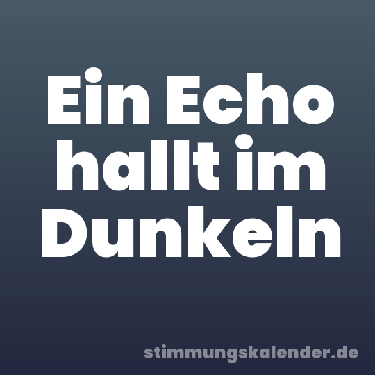 Ein Echo hallt im Dunkeln