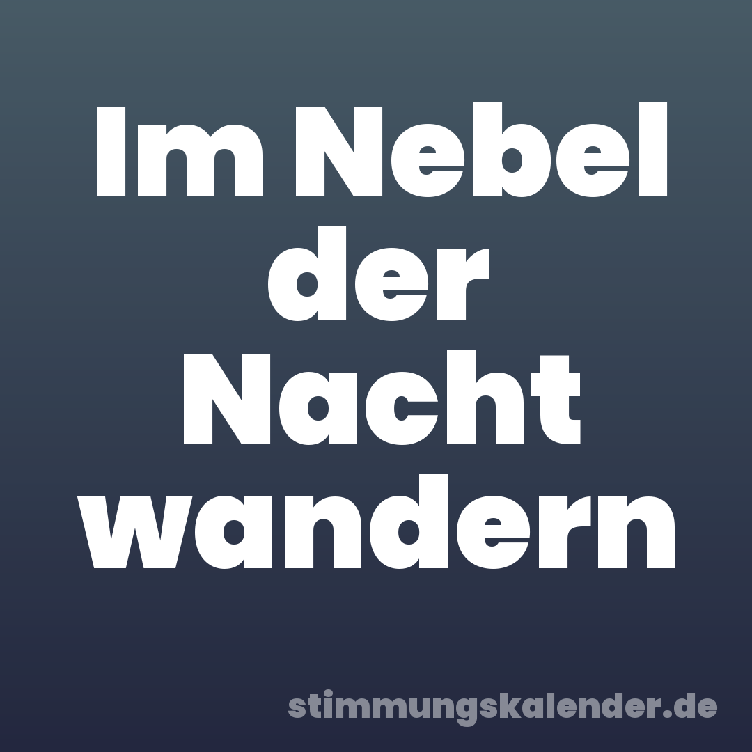 Im Nebel der Nacht wandern