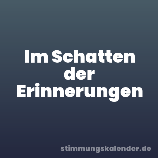 Im Schatten der Erinnerungen