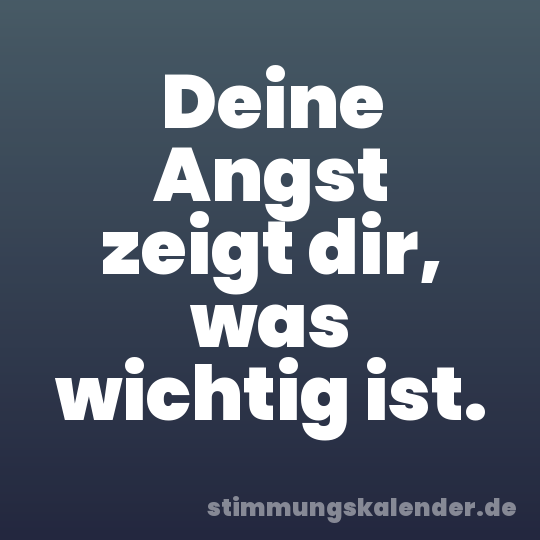 Deine Angst zeigt dir, was wichtig ist.