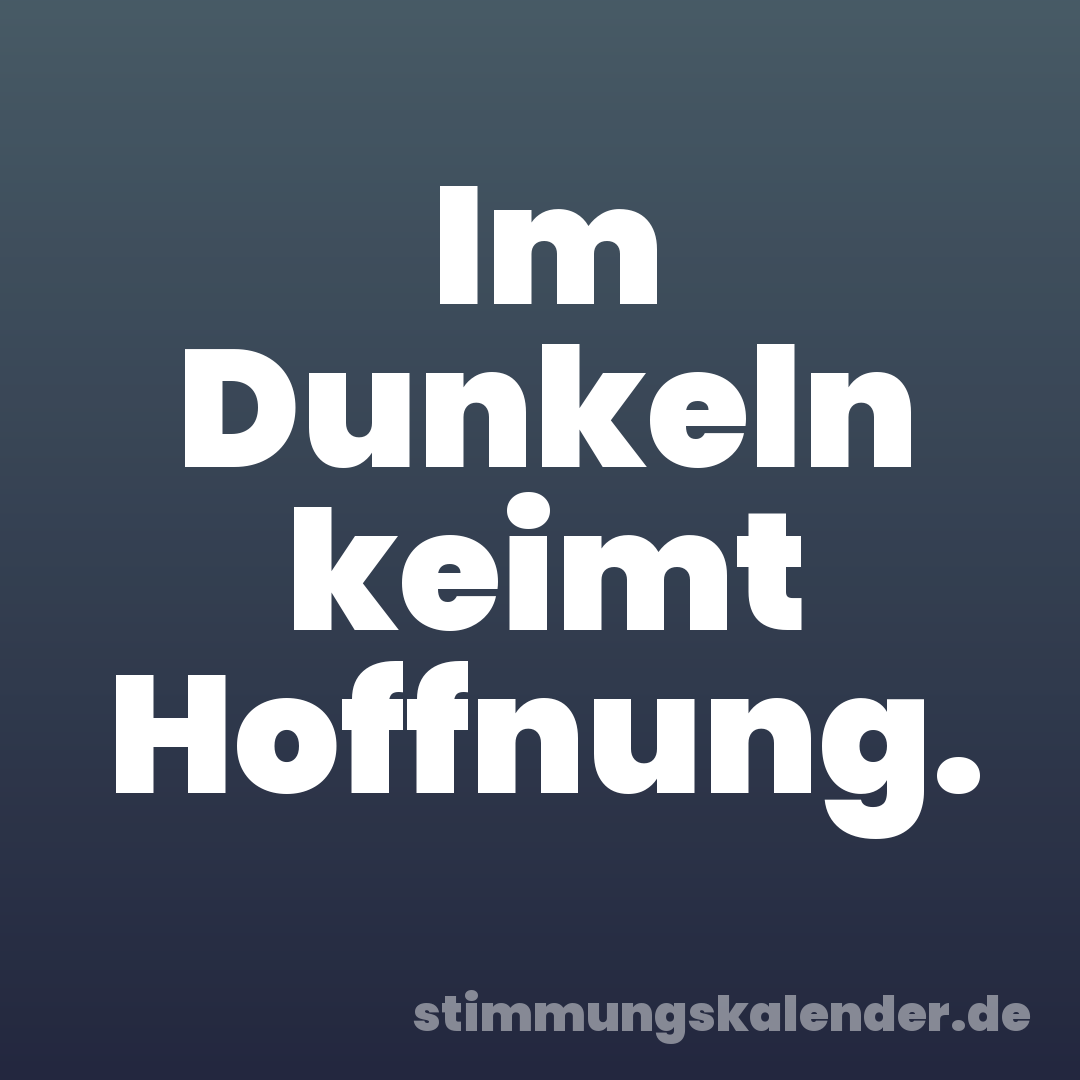Im Dunkeln keimt Hoffnung.