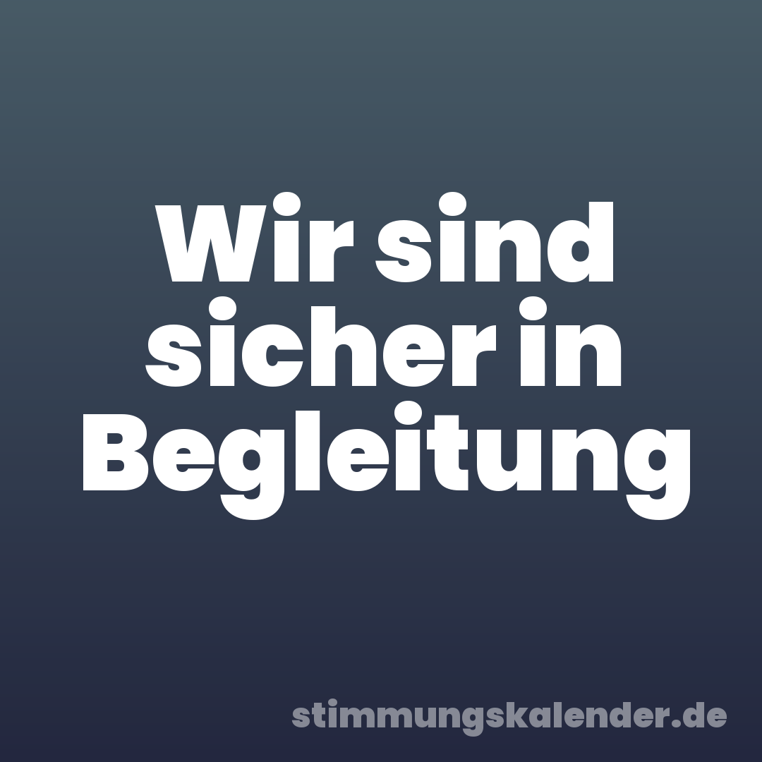 Wir sind sicher in Begleitung