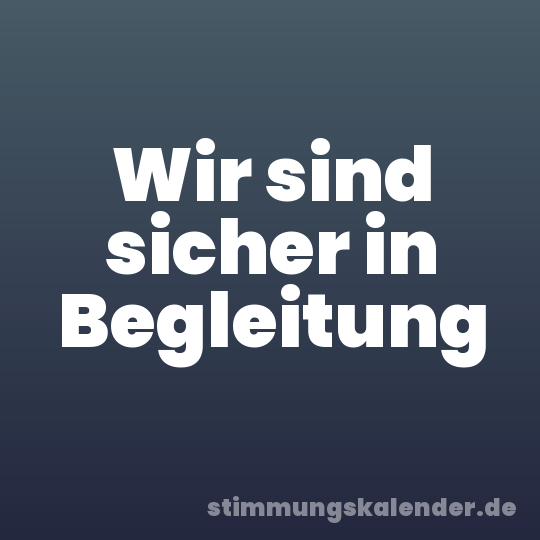 Wir sind sicher in Begleitung