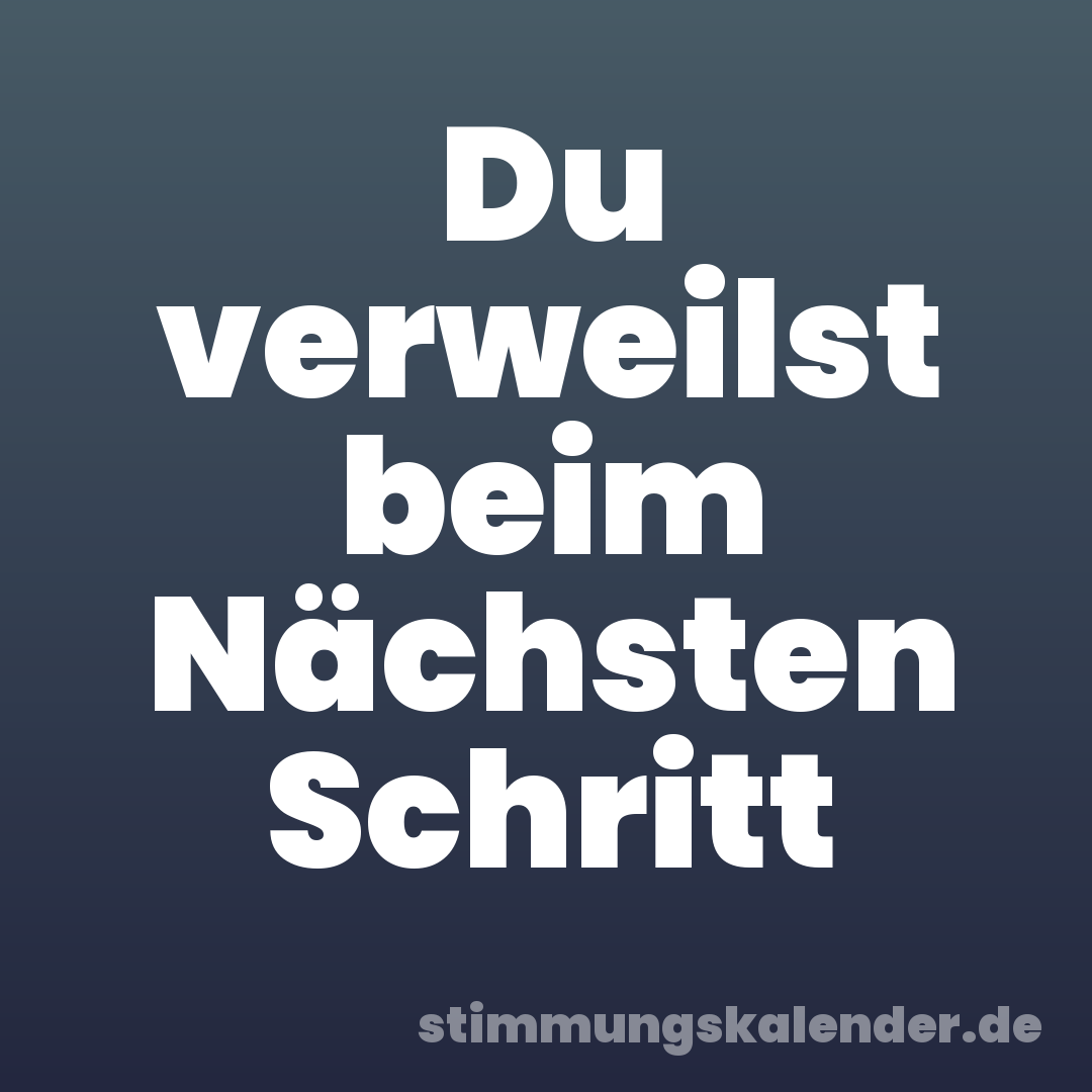 Du verweilst beim Nächsten Schritt