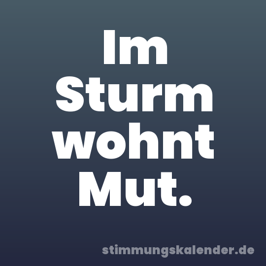Im Sturm wohnt Mut.
