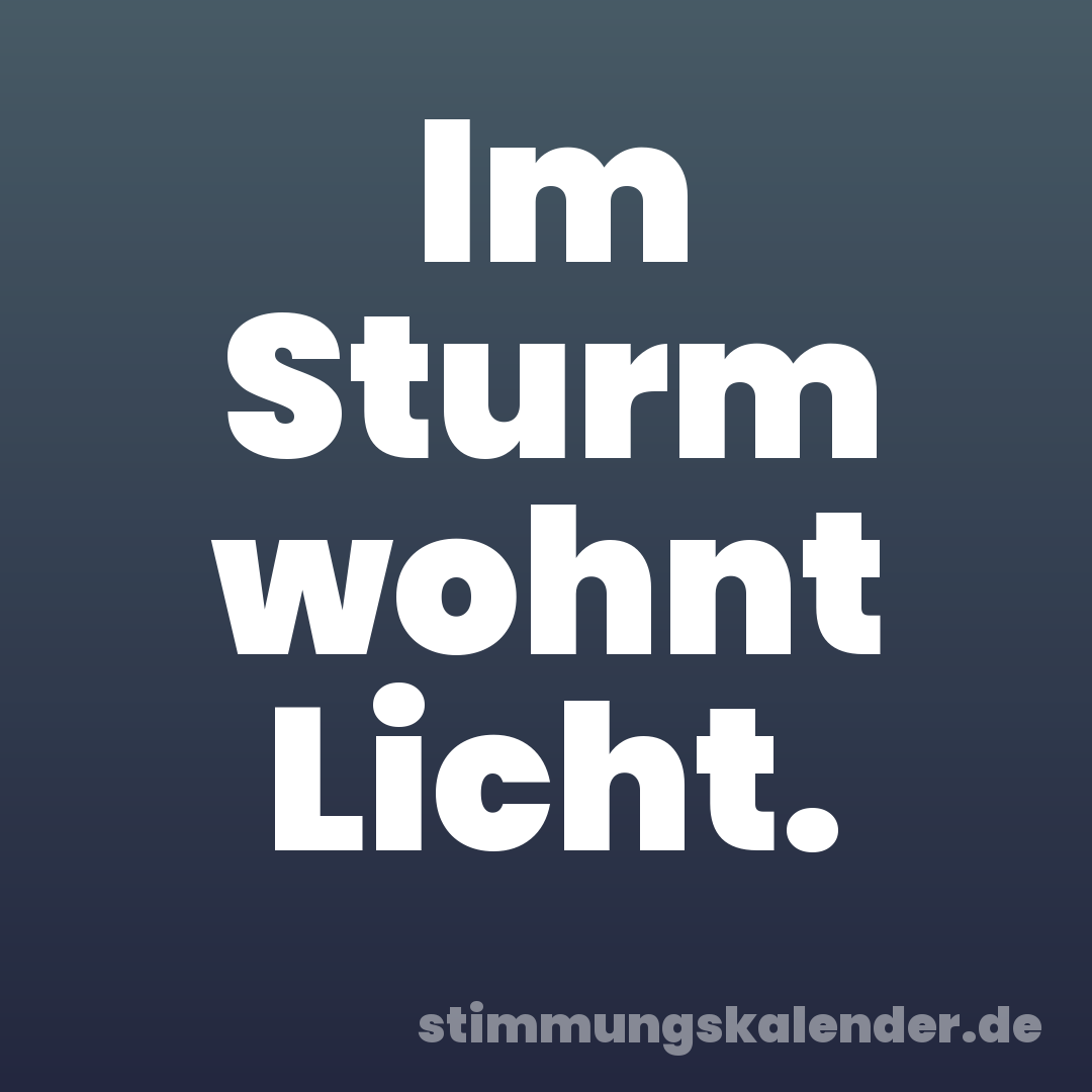 Im Sturm wohnt Licht.