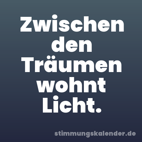 Zwischen den Träumen wohnt Licht.