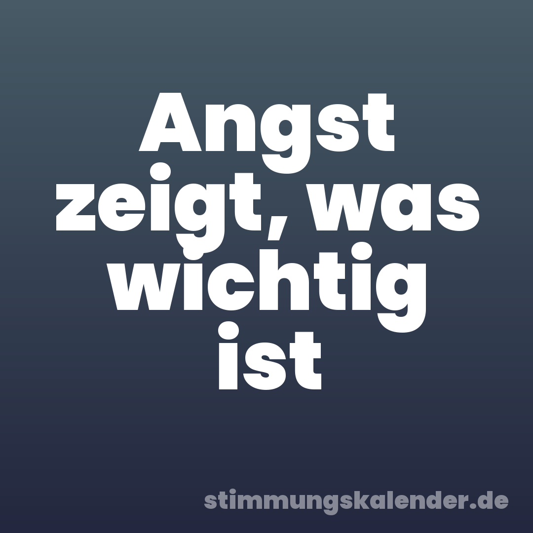 Angst zeigt, was wichtig ist