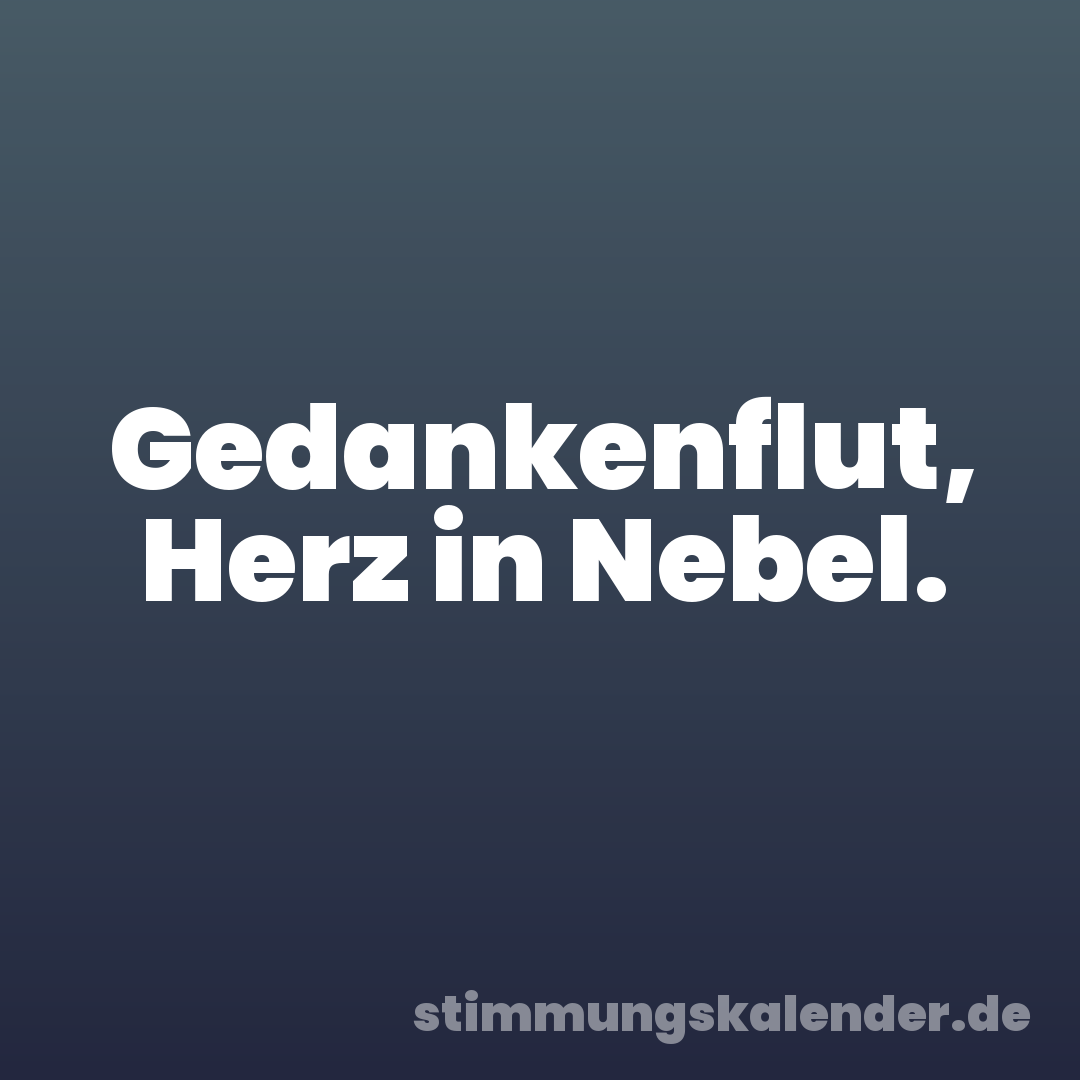 Gedankenflut, Herz in Nebel.