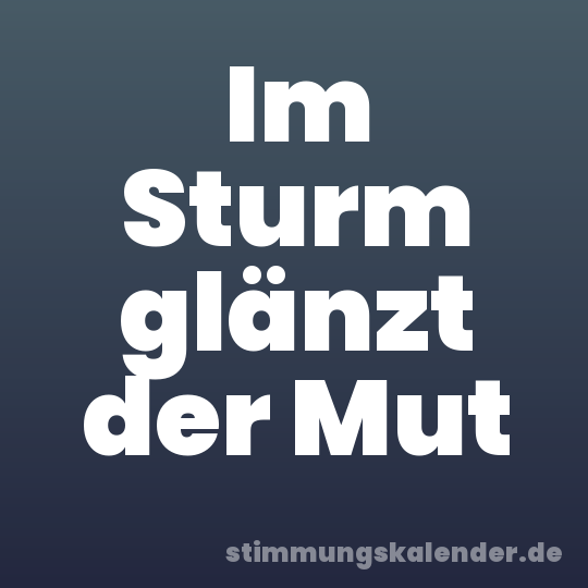 Im Sturm glänzt der Mut