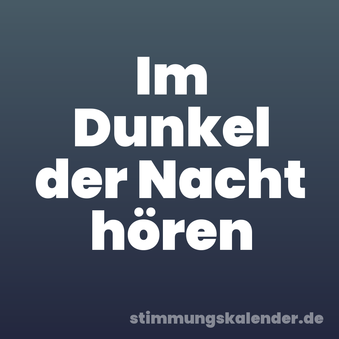 Im Dunkel der Nacht hören