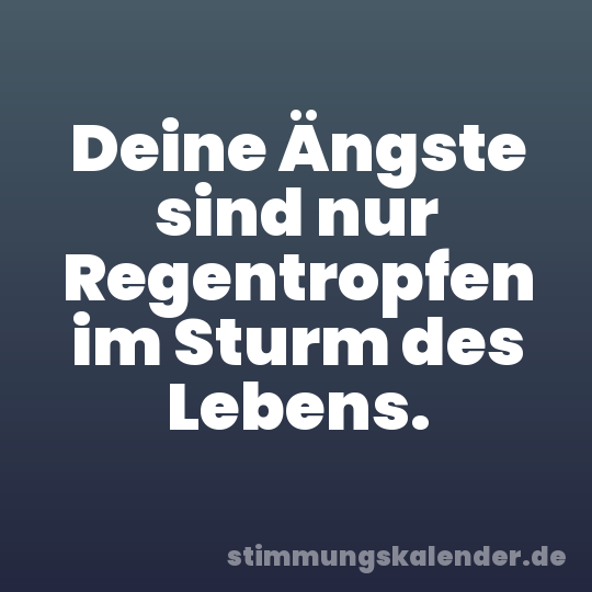 Deine Ängste sind nur Regentropfen im Sturm des Lebens.