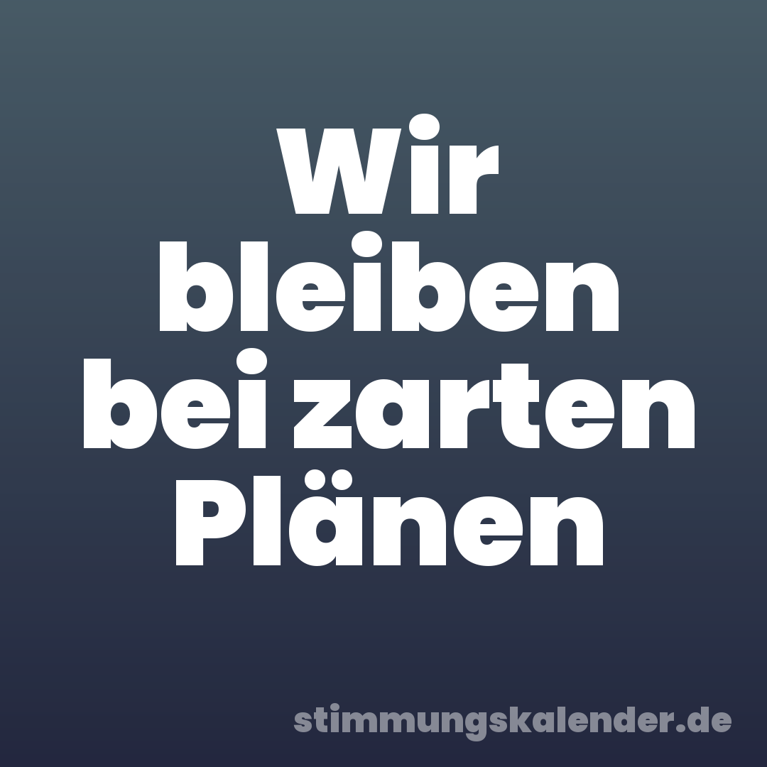 Wir bleiben bei zarten Plänen