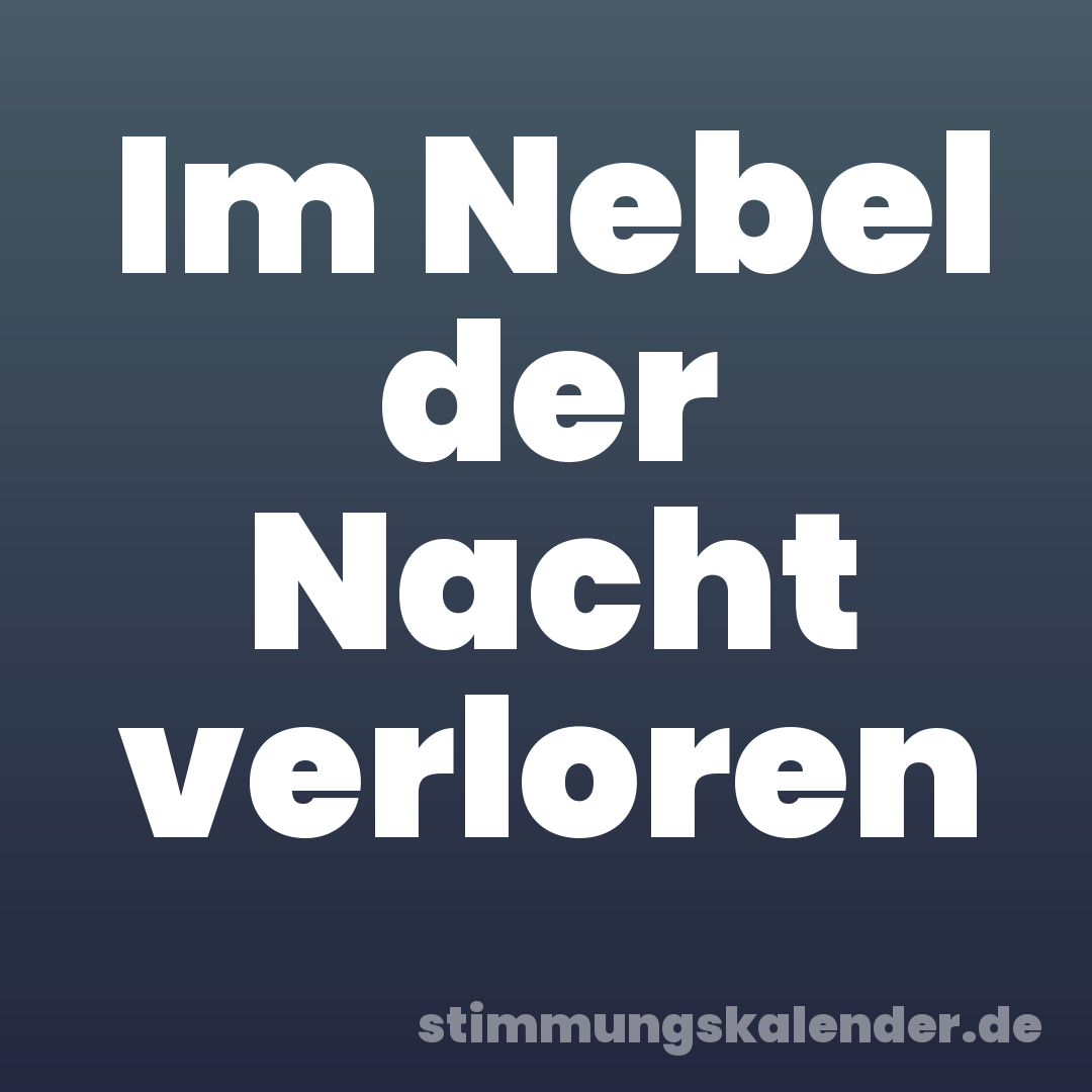 Im Nebel der Nacht verloren