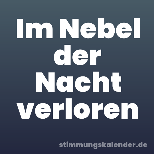 Im Nebel der Nacht verloren