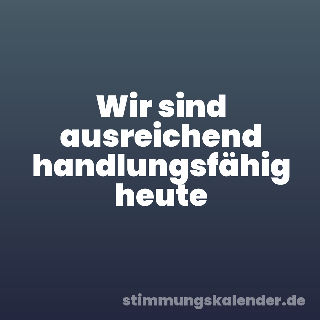 Wir sind ausreichend handlungsfähig heute