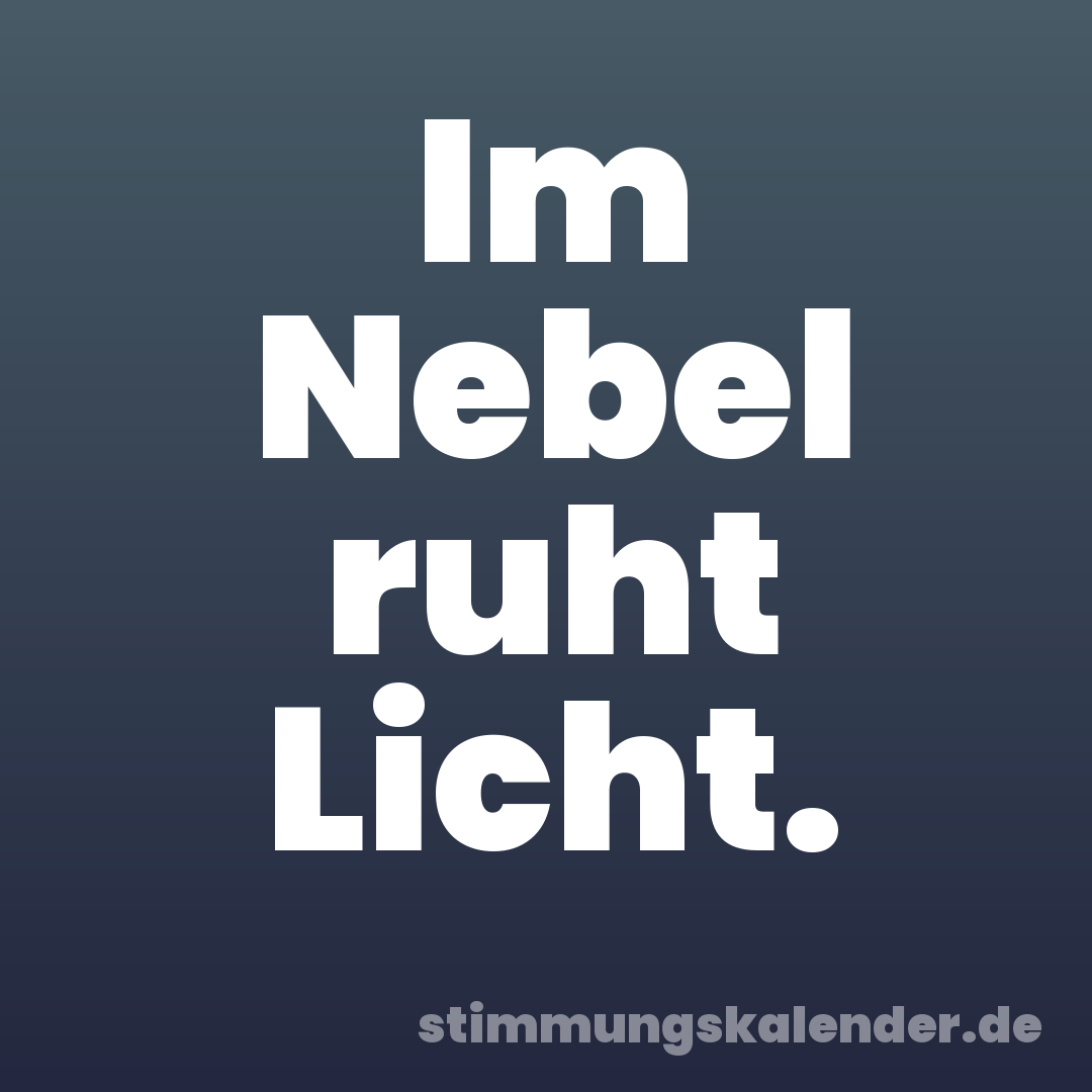 Im Nebel ruht Licht.