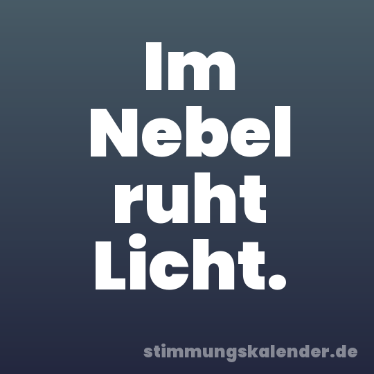 Im Nebel ruht Licht.