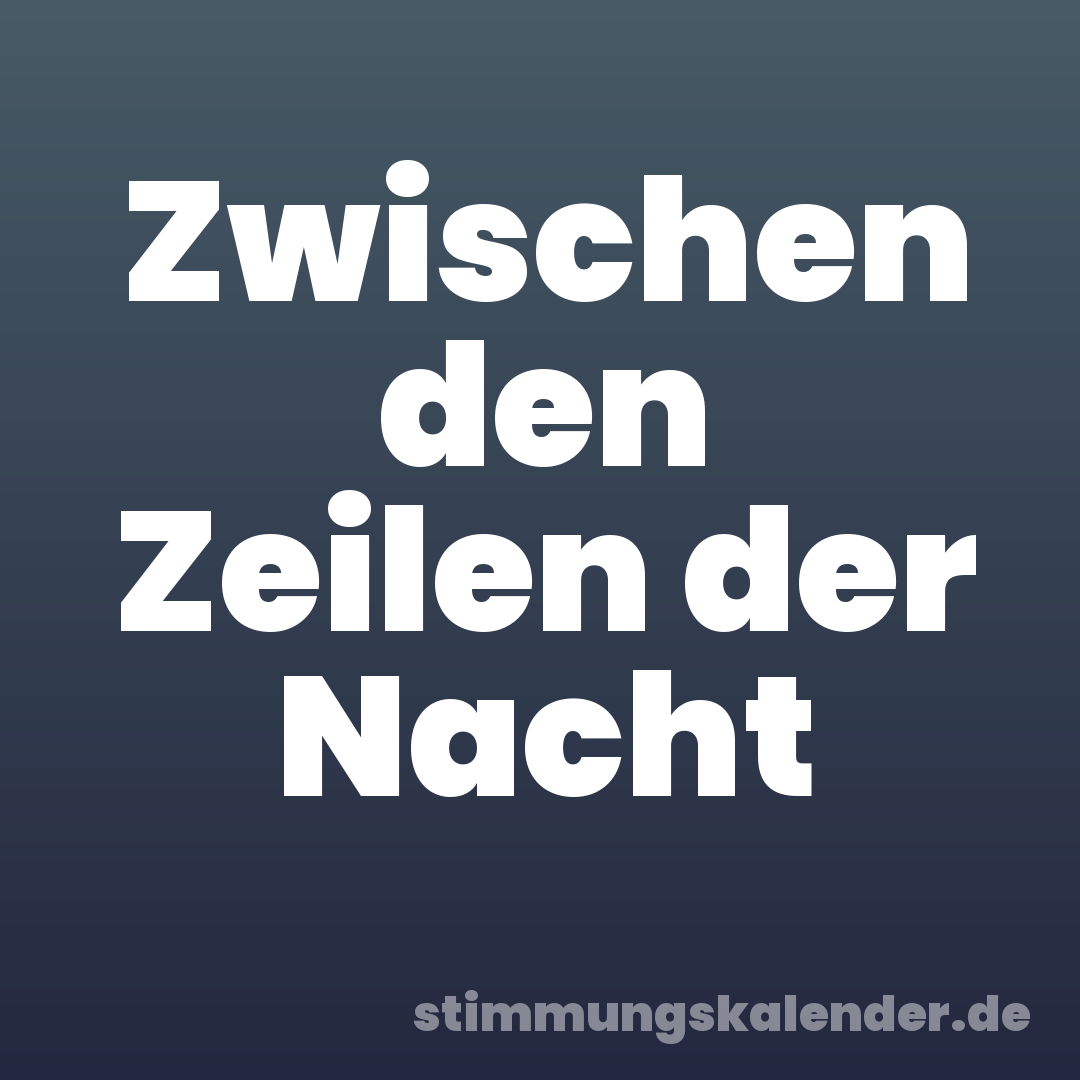 Zwischen den Zeilen der Nacht