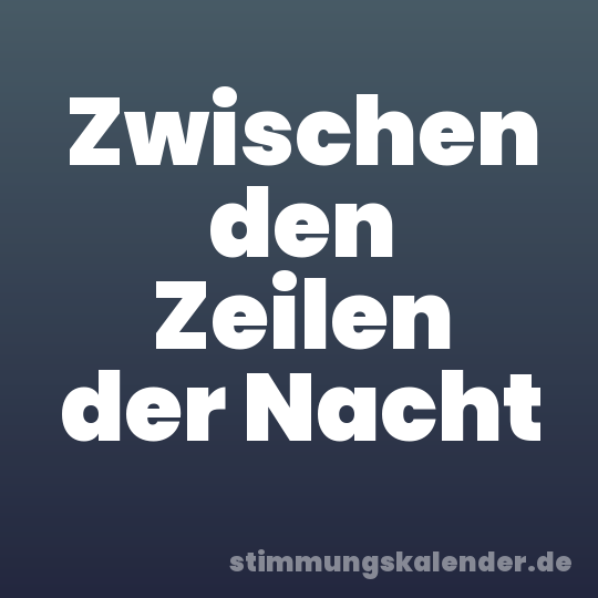 Zwischen den Zeilen der Nacht