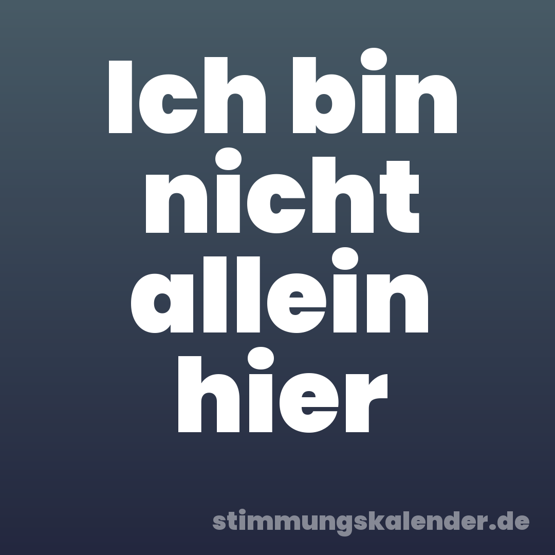 Ich bin nicht allein hier