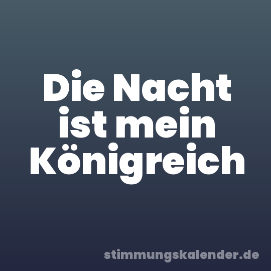 Die Nacht ist mein Königreich