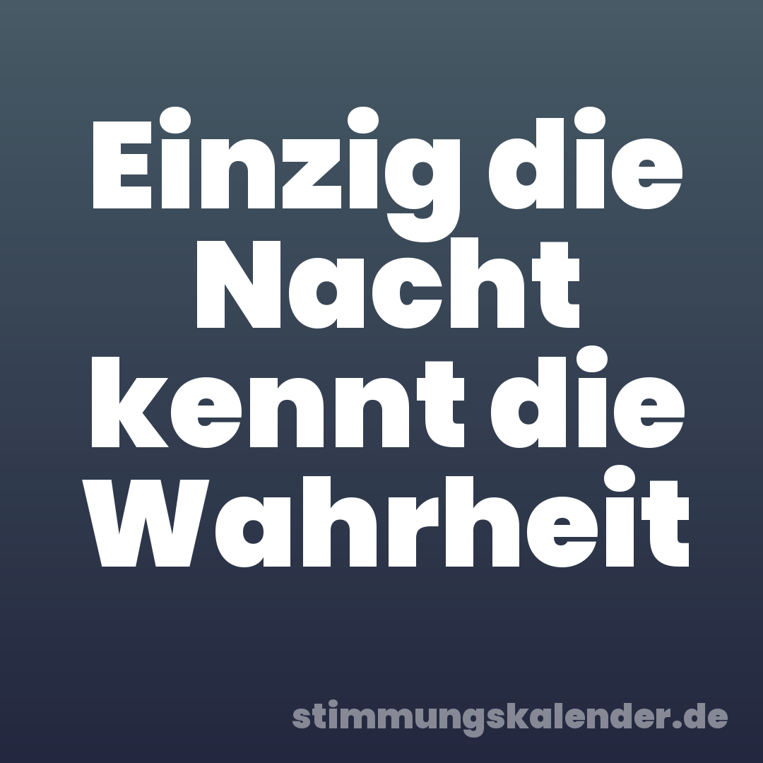 Einzig die Nacht kennt die Wahrheit