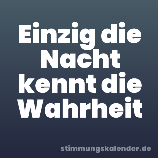 Einzig die Nacht kennt die Wahrheit