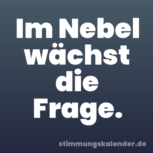 Im Nebel wächst die Frage.