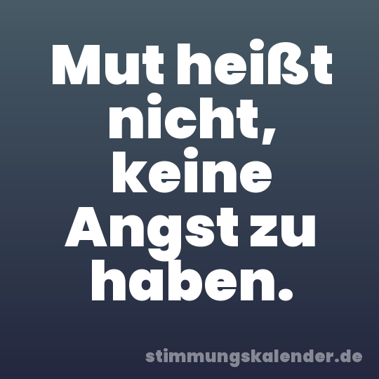 Mut heißt nicht, keine Angst zu haben.